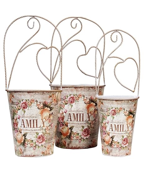 Wonderland- Vintage Print Wall planters (Set of 3), pots, containers, Planter, Gift, Gifting, Home Decor, Home Decoration Items