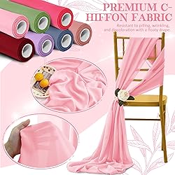 Horbaunal Light Pink Chiffon Fabric by The Yard, 1