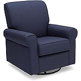 Delta Children Avery Upholstered Glider Swivel Rocker Chair, Sailor Blue