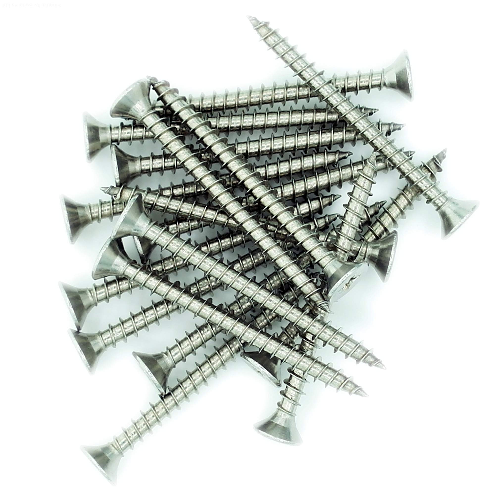 No.6 x 1 (4mm x 25mm) Pozi Countersunk Chipboard Screw - Stainless Steel (A2) (Pack of 20)