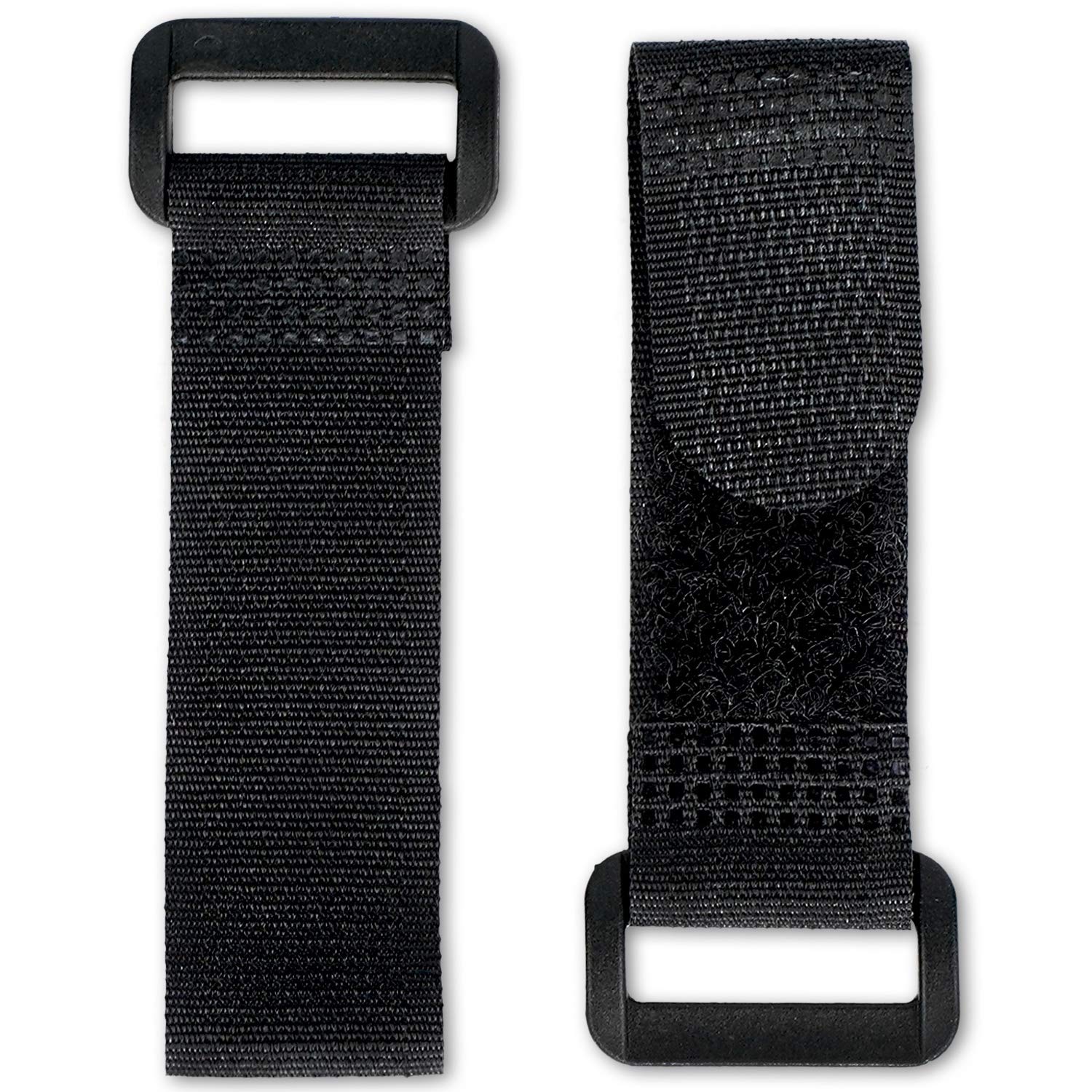 FrogJim 30 x 10 cm Fleece and Hook Tape with Buckle, Black, 20 mm Wide, Hook and Loop Strap, Reusable Nylon Cable tie KKS1030