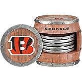 FOCO NFL Team Logo 5-Pack Barrel Beverage Drink Coaster Set