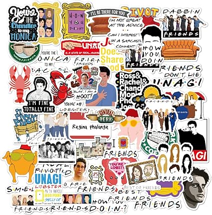 Download Amazon Com Friends Tv Show Merchandise Stickers Pack Of 50 Stickers Funny Quote Waterproof Vinyl Stickers For Laptop Water Bottles Phone Notebook Computers Guitar Bike Helmet Car Interesting Gift Computers Accessories