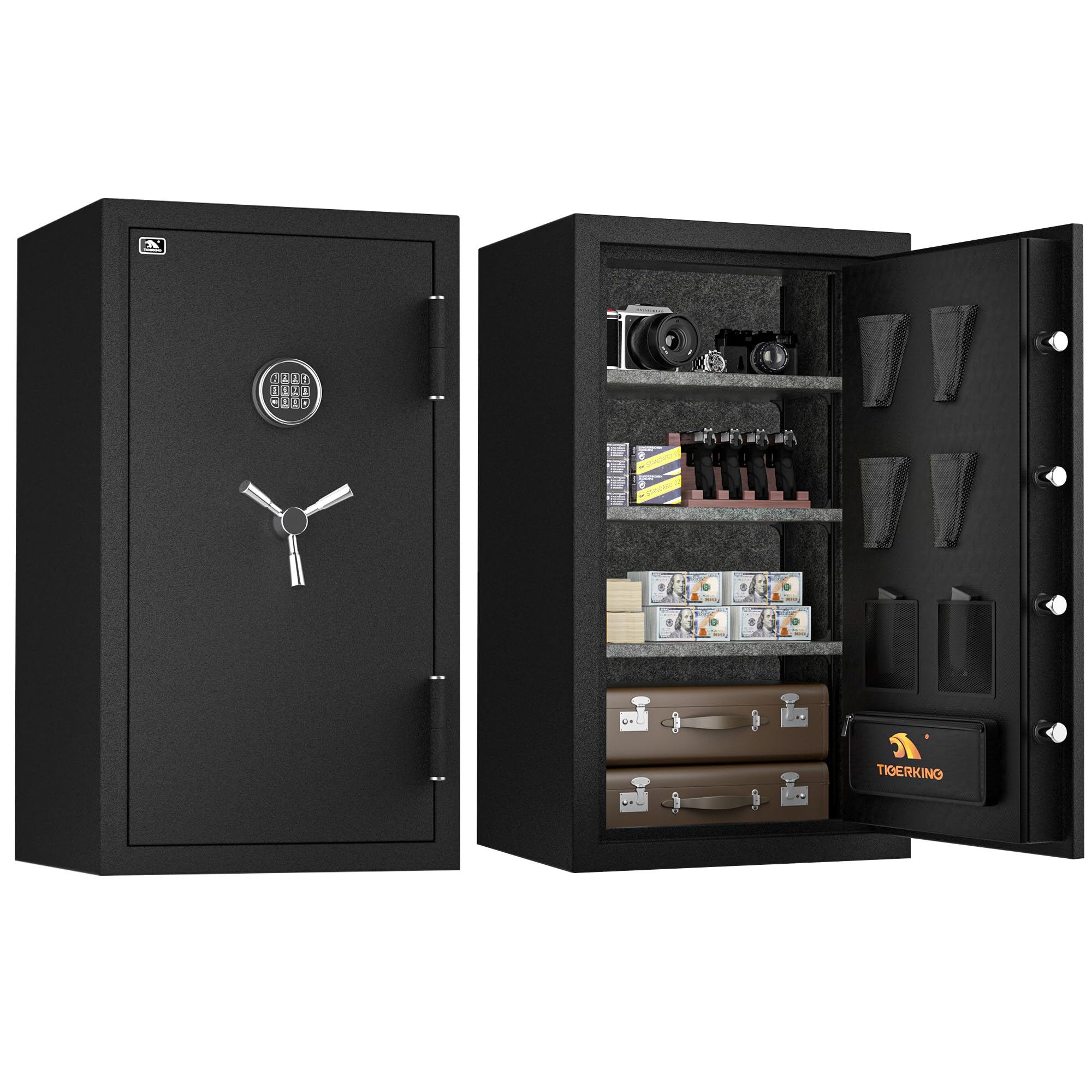 Photo 1 of  --FACTORY SEALED -- TIGERKING 8.78 Cu Ft Fireproof & Waterproof Safe for Home, Heavy-Duty Steel, 40-Min 1200°F Fire Protection, 72-Hr Water Protection, Easy-Access Keypad Lock, Door Organizer Pockets, Adjustable Shelves  --FACTORY SEALED --