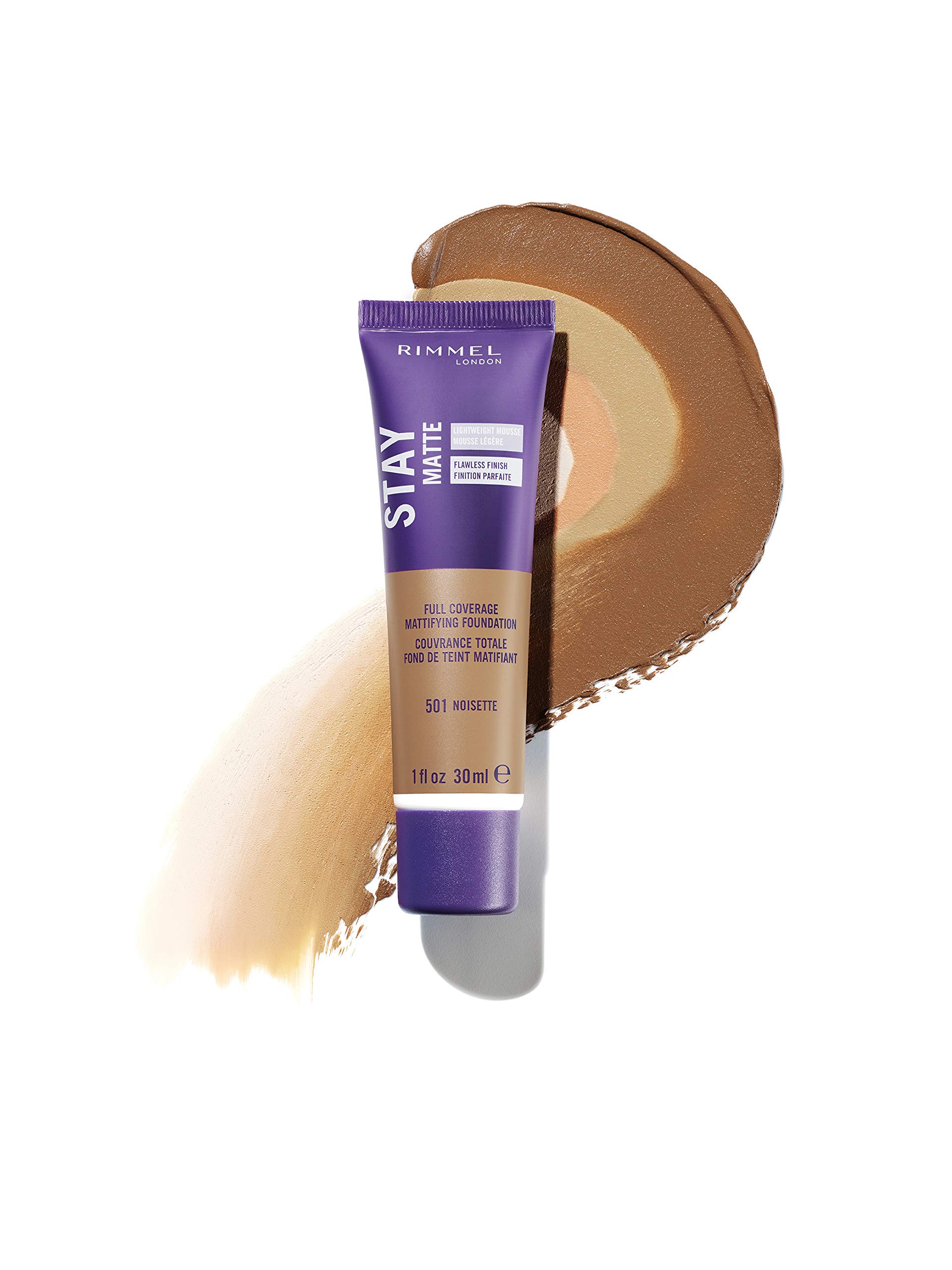 Rimmel London Stay Matte Liquid Mousse - 504 Deep Mocha - Foundation, Lightweight, Shine Control, Oil-Free, 1oz