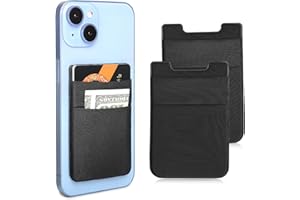 SHANSHUI Phone Credit Card Holder, Wallet Phone Card Holder for Back of Phone Pocket Comaptible for iPhone & Most Smartphone - 2 Pack Black