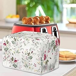 Doojoayie Simple Flower 4 Slice Toaster Cover Small