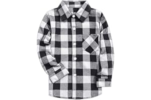SANGTREE Men & Boy Long Sleeve Flannel Plaid Casual Shirts, 3 Months - Men 9XL