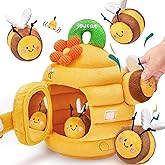JoyCat 6 Month Old Baby Toys, Flower Beehive with 5 Stuffed Sensory Bees, Crinkle, Rattle, Mirror, Montessori Toys for 6-10 Months Old Babies, Infant Toys Baby Shower Birthday