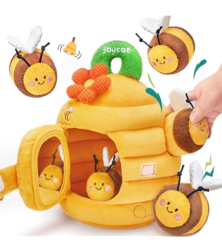 Jouet Sensoriel Ferme Pour Bébé 6-12 Mois - Grange En Peluche Avec 6 Animaux Et Miroir - Montessori, Développement Motricité Fine