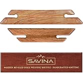SAVINA 2-Piece Small Wooden Beveled Inkle Weaving Shuttle for Loom Weaving | Hardwood shuttle with beveled edges for smooth yarn passing, ideal for inkle loom, band weaving &amp; fiber crafts
