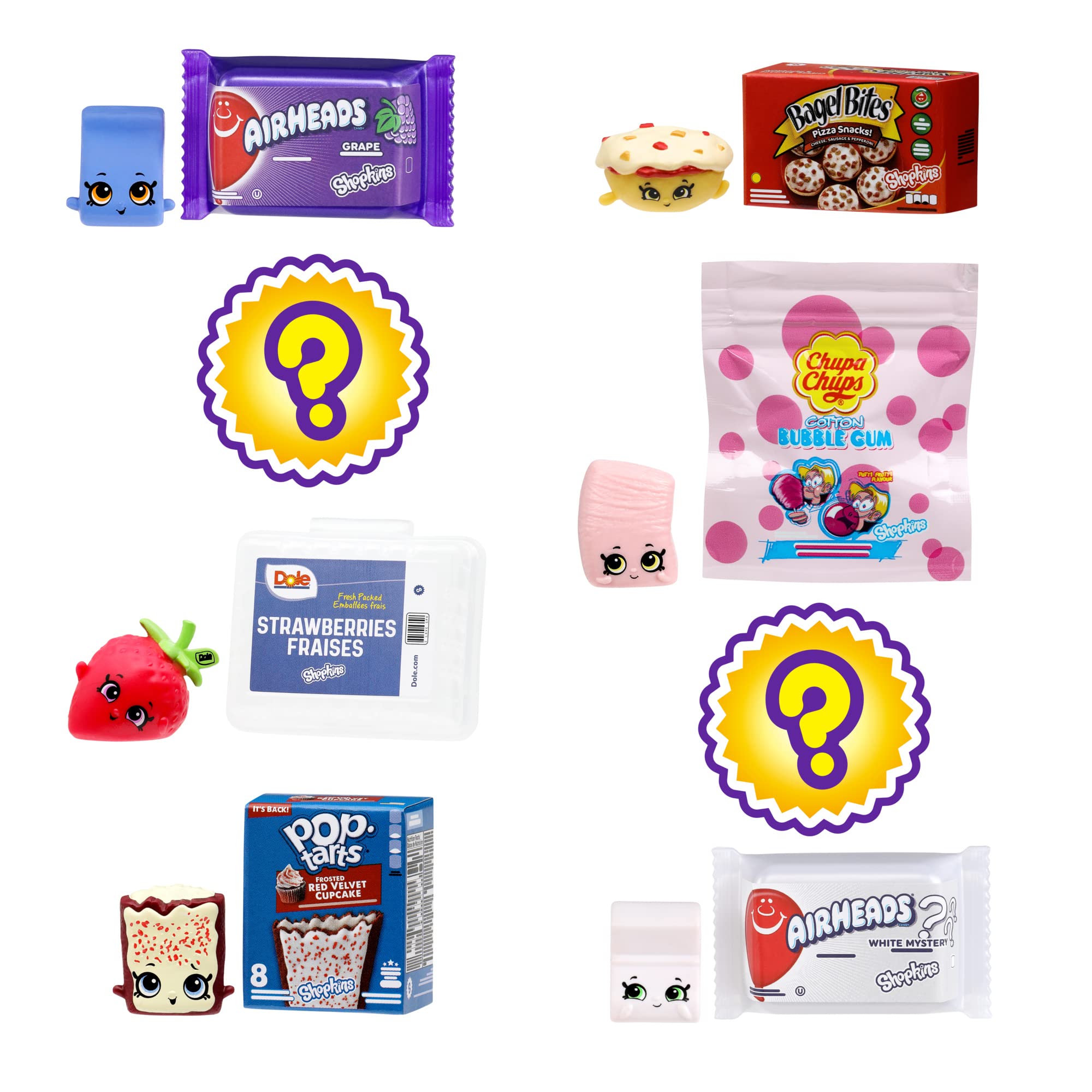 Shopkins Real Littles Snack Time 8 Pack, 8 Plus 8 Real Branded Mini Packs Including 5 Hidden Surprises Inside.