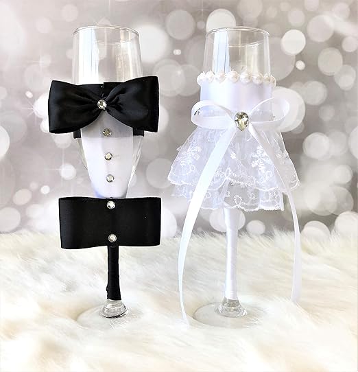 Amazon Com Abbie Home Bride And Groom Wedding Champagne Toasting