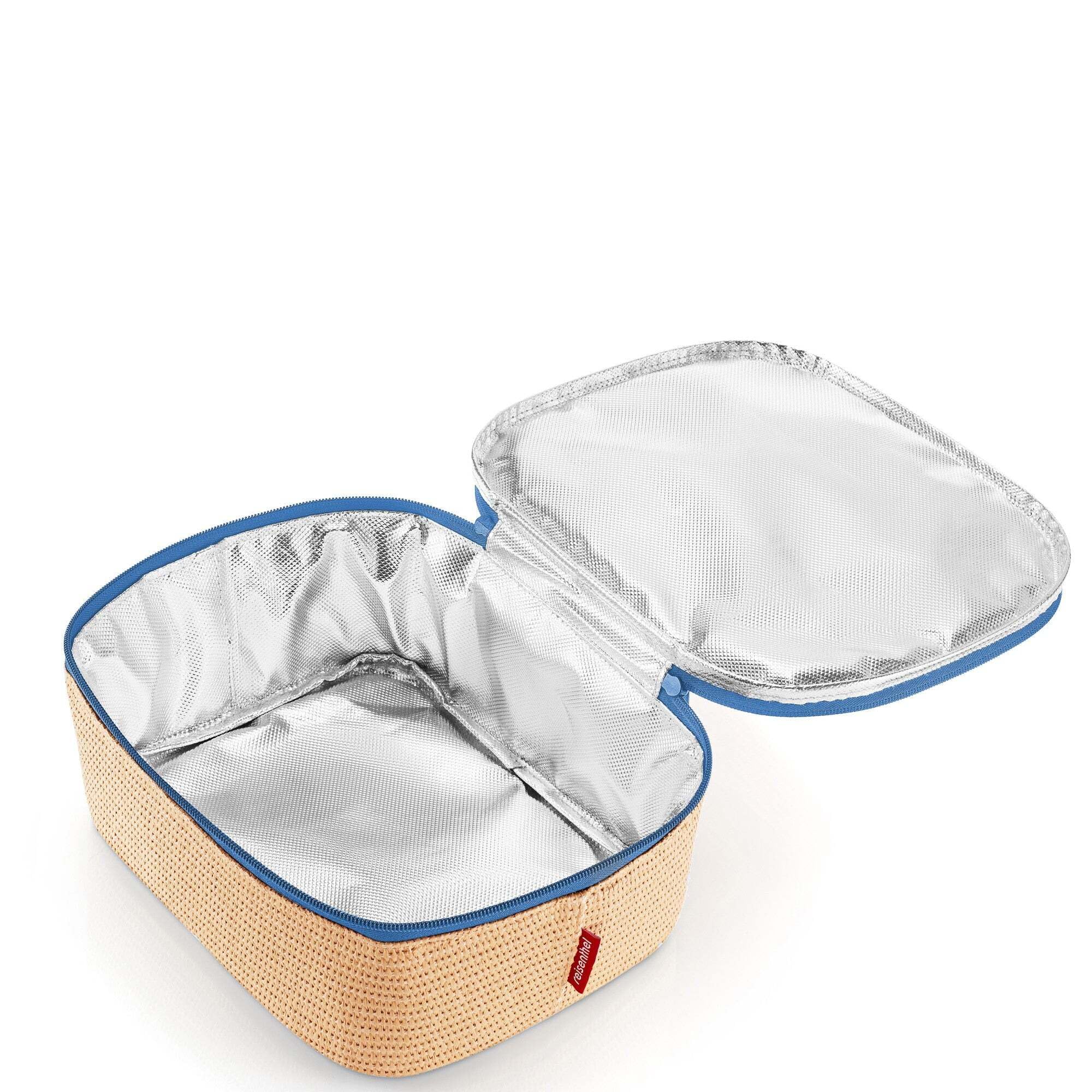 reisenthel coolerbag M Pocket Raffia Blue – Kühltasche mit Obermaterial aus recycelten PET-Flaschen – Ideal für das Mittagessen unterwegs 3