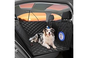 EAMEFIA Dog Car Seat Cover for Back Seat, Hard Bottom Back Seat Extender for Dogs - Supports 400lbs, 2025 New Waterproof, Scratch Resistant, Anti Slip Portable Dog Hammock,Suitable for Cars, SUVs and Trucks