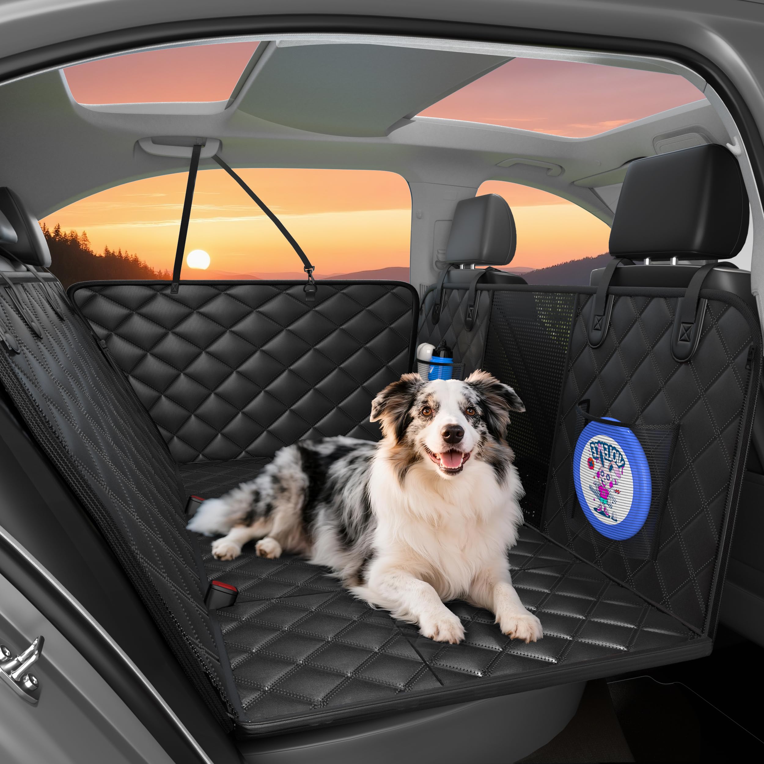 Photo 1 of Dog Car Seat Cover for Back Seat, Hard Bottom Back Seat Extender for Dogs - Supports 400lbs, 2025 New Waterproof, Scratch Resistant, Anti Slip Portable Dog Hammock,Suitable for Cars, SUVs and Trucks