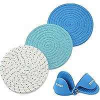 BLOKKD Trivets for Hot Pots and Pans and Silicone Pot Holders (Set of 5) - 100% Pure Cotton Trivet Set, Hot Pads for…