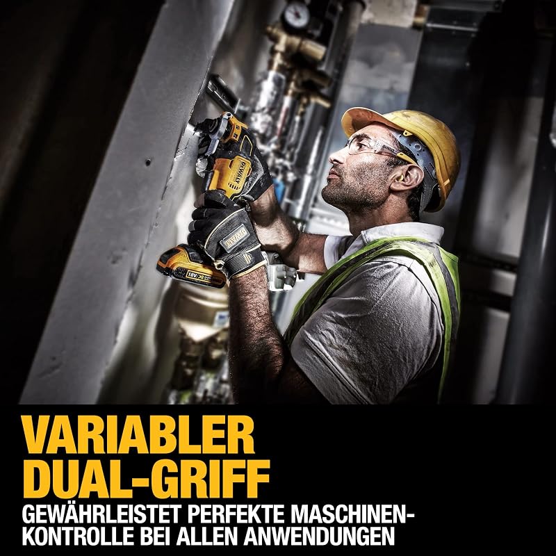 18V oszillierendes Akku Multi Tool DCS356NT(Basisversion), Bürstenlos, Mit Tiefen und Seitenanschlag, LED Licht, Inkl Tstak Box II, Ohne Akku und Ladegerät, Schwarz/Gelb