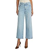 EXPRESS Women’s Wide-Leg Ankle Jeans – High Waisted Stretch Denim with Flattering Fit – Light Wash
