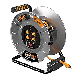 Masterplug 1ft Cord Reel, Metal Cable