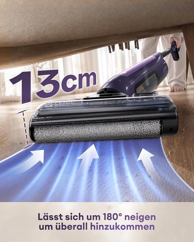 Nass Trockensauger, 180° flach Saugwischer, 55 Min Laufzeit