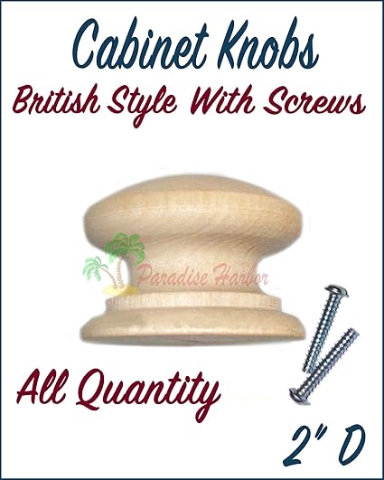 Bdhardwarehouse 5 Pcs 2 British Style Wood Cabinet Knob Pulls