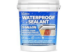 Liquid Waterproof Sealant Clear - 5 Gallon, Wadities Wall Bathroom Roof Water-Based Waterproof Coating, Invisible Repairing Leak Patch & Seal Liquid Rubber Sealant for Indoor and Outdoor
