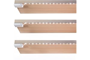 BestLuz Battery Powered LED Strip Lights x 3-Pack, Wireless Under Cabinet Lighting for Kitchen Shelves | Under Counter | Clos