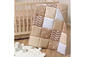 The Peanutshell 3 Piece Baby Crib Bedding Set for Boys & Girls - Newborn, Infant & Toddler Nursery Bed Set Decor with Fitted Crib Sheet, Dust Ruffle, Crib Comforter - Boho Celestial