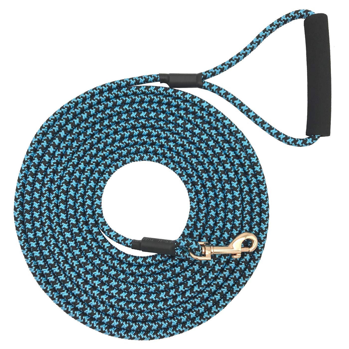 Shorven Nylon Strong Dog Rope Lead Leash Training Dog Lead with Soft Handle 6-20 FT Long Blue/Black (Dia:0.3" 20FT) — image 1