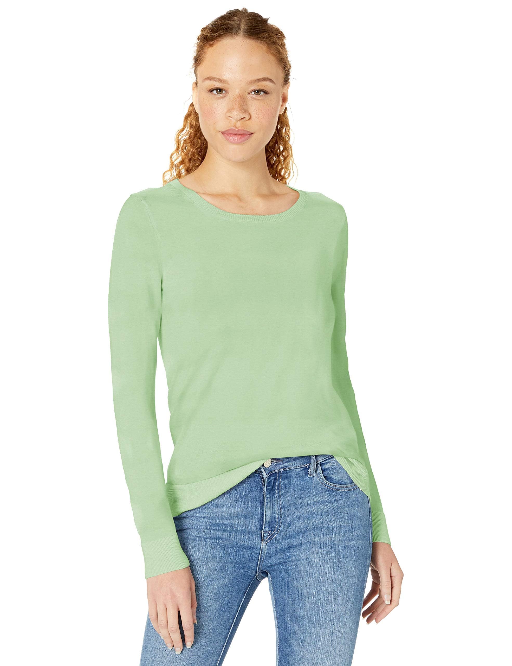 Photo 1 of Amazon Essentials Women's Long-Sleeve Lightweight Crewneck Sweater (Available in Plus Size), Bright Mint Green, Small