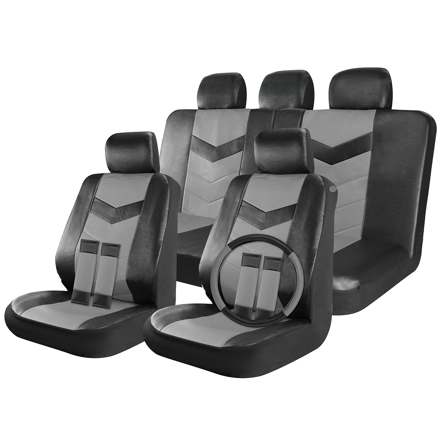 Best faux leather car seat covers full set black