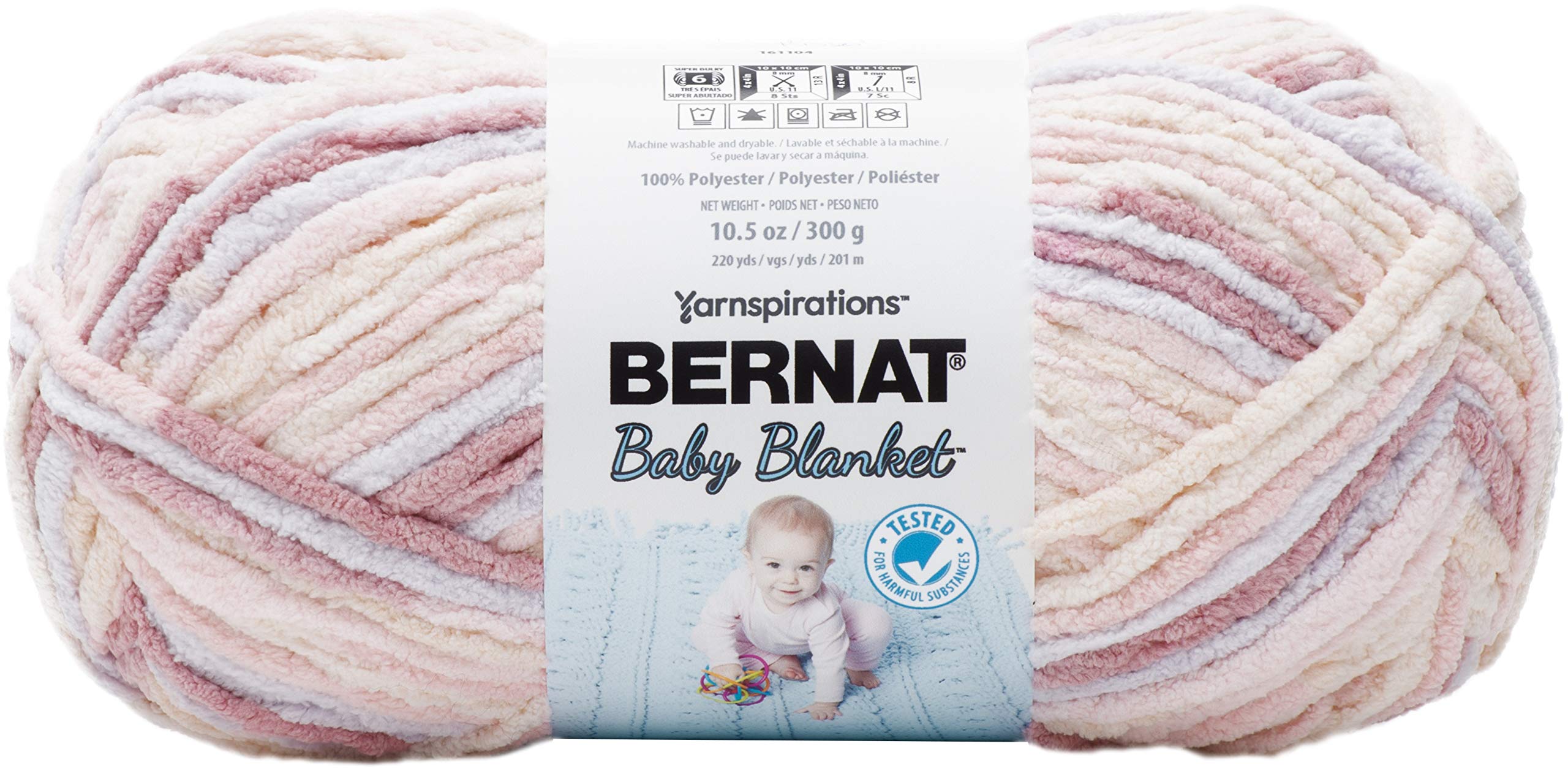 Bernat Baby Blanket, Raspberry Kisses, 300g