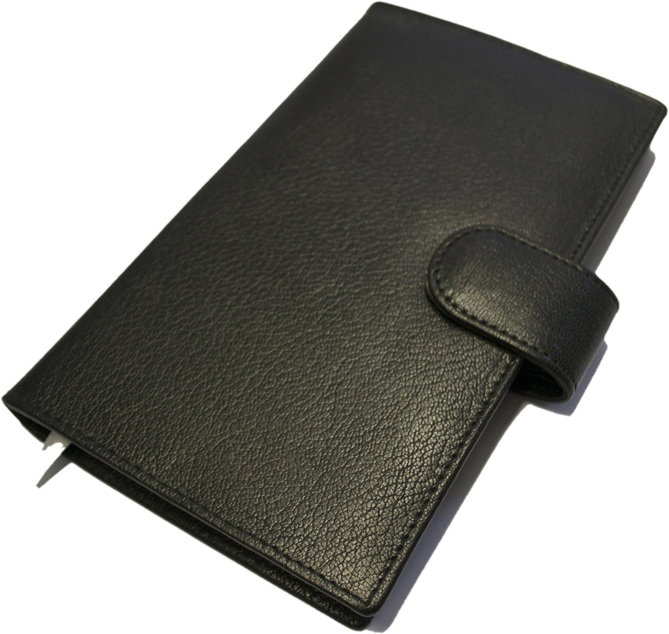 Luxury Moroccan Kid Leather Pocket Notebook Wallet in Black With Magnetic Clasp and Notebook Insert