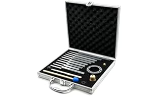 LROWVENU Solfeggio Tuning Forks Set, 10 pcs Unweighted Silver Solfeggio Tuning Forks, Aluminum Alloy with Tuning Fork Activator,2 Rubber Mallet, Cleaning Cloth and Exquisite Aluminum Box