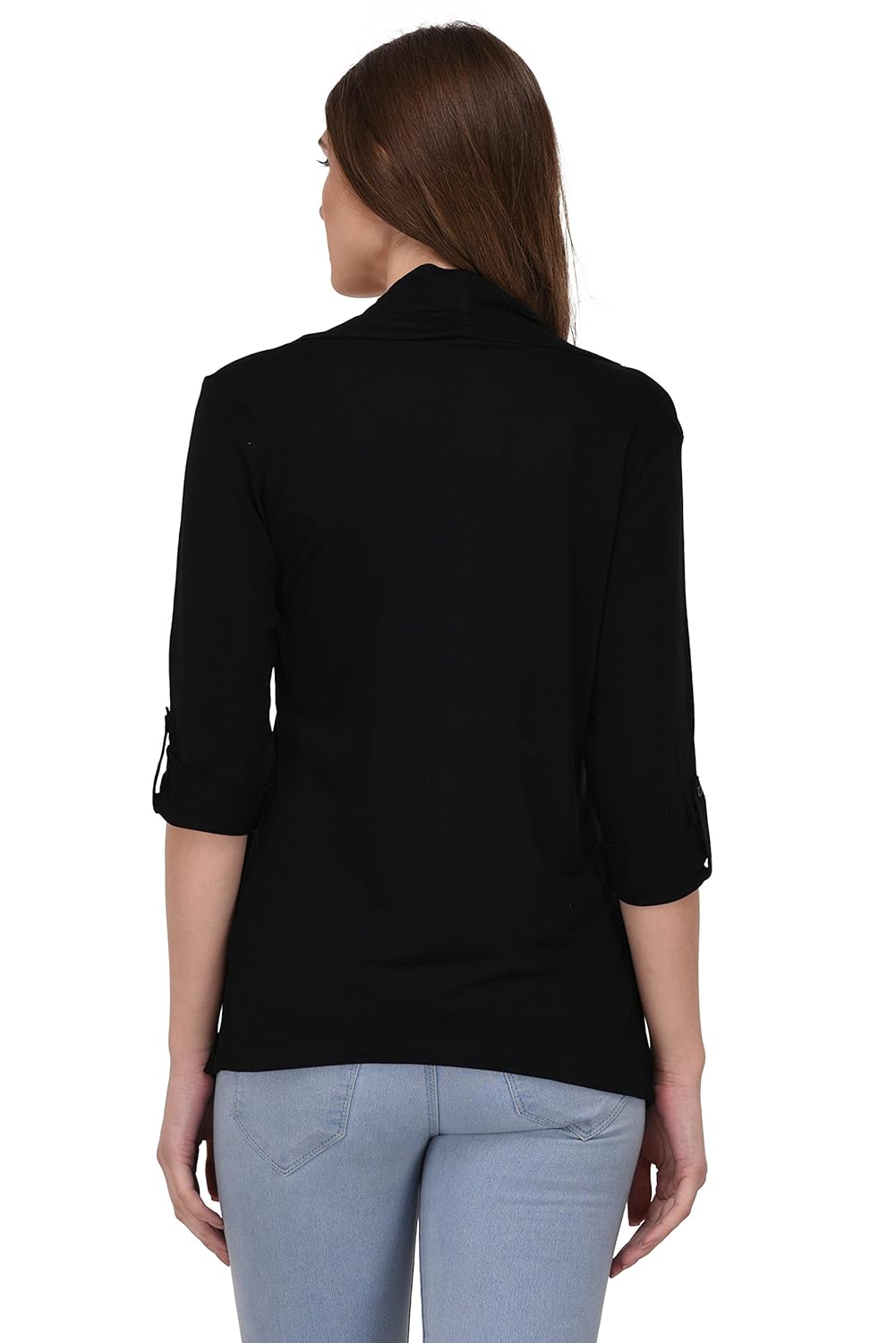 espresso women's 100% viscose waterfall shrugs with button foldable sleeve