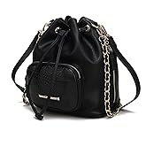 MKF Collection Bucket Shoulder Bag for Women Vegan Leather Crossbody Bag, 2 different style of straps Handbag Purse By Mia K