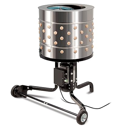 Yardbird 21833 Stainless Steel Chicken Plucker Poultry Fowl Processing Machine 15 Hp Motor 20 Inch Drum 110 Natural Rubber Fingers Integrated
