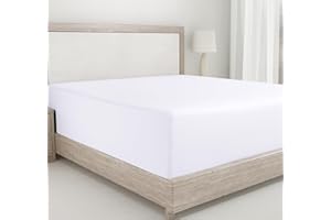 California Design Den King Size Fitted Sheet White, 100% Cotton 400 Thread Count Sateen, Deep Pockets, Durable Fitted Sheet O