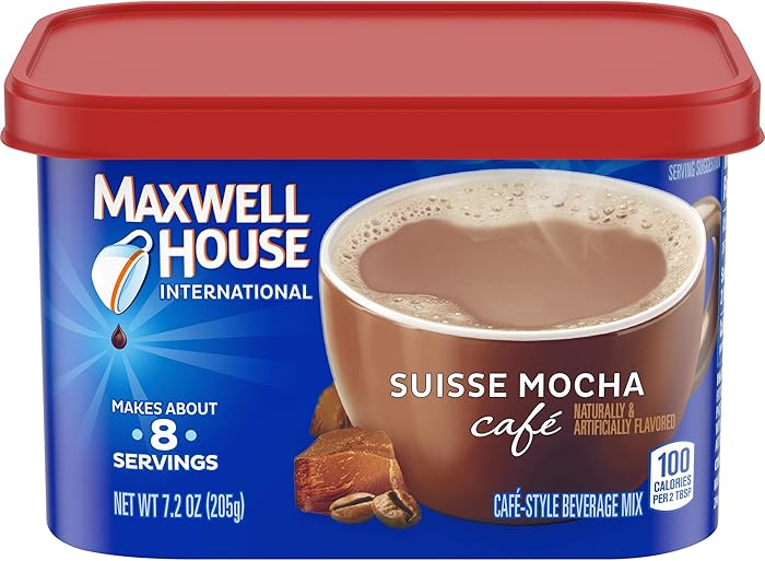 Maxwell House International Cafe Suisse Mocha Instant Coffee (7.2 oz Canisters, Pack of 4)