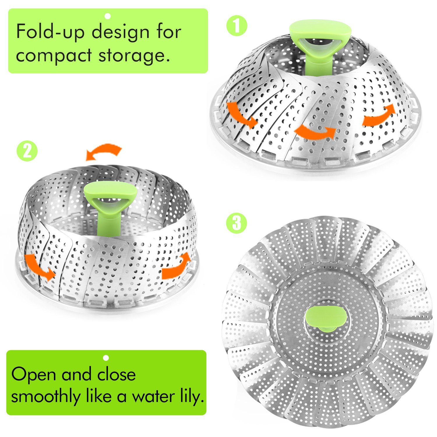 Home Steamers for Cooking Stainless Steel Vegetable Steamers Basket