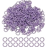 PATIKIL Open Jump Rings, 400 Pcs 8mm Round Ring Charm Loops Connector for Jewelry Making Supplies DIY Craft Keychains Necklaces Earrings, Purple