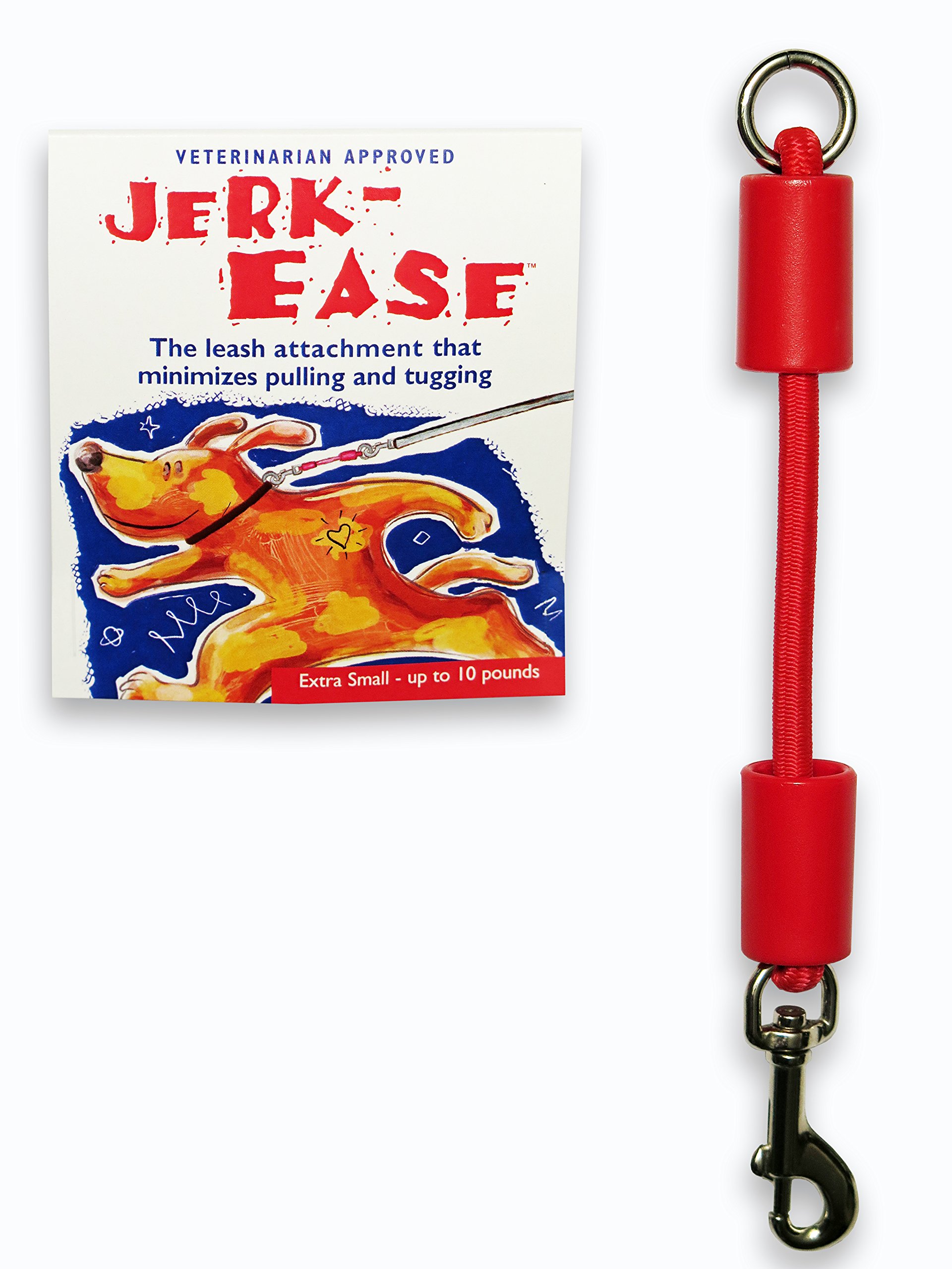JERK-EASE BUNGEE DOG LEASH EXTENSION – Patented Shock Absorber Attachment Protects You and Your Dogs – Works with ANY Leash & Collar or Harness – a MUST for Retractable Leashes – PICK SIZE/COLOR BELOW