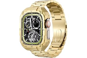 PANPINNACLE Stainless Steel Case and Band Compatible for Apple Watch Ultra Band 49mm 46mm 45mm 44mm,Formal Business Metal iWatch Band with Case for Men Series 11 10 9 8 7 6 5 4 SE Ultra 3/Ultra 2/Ultra