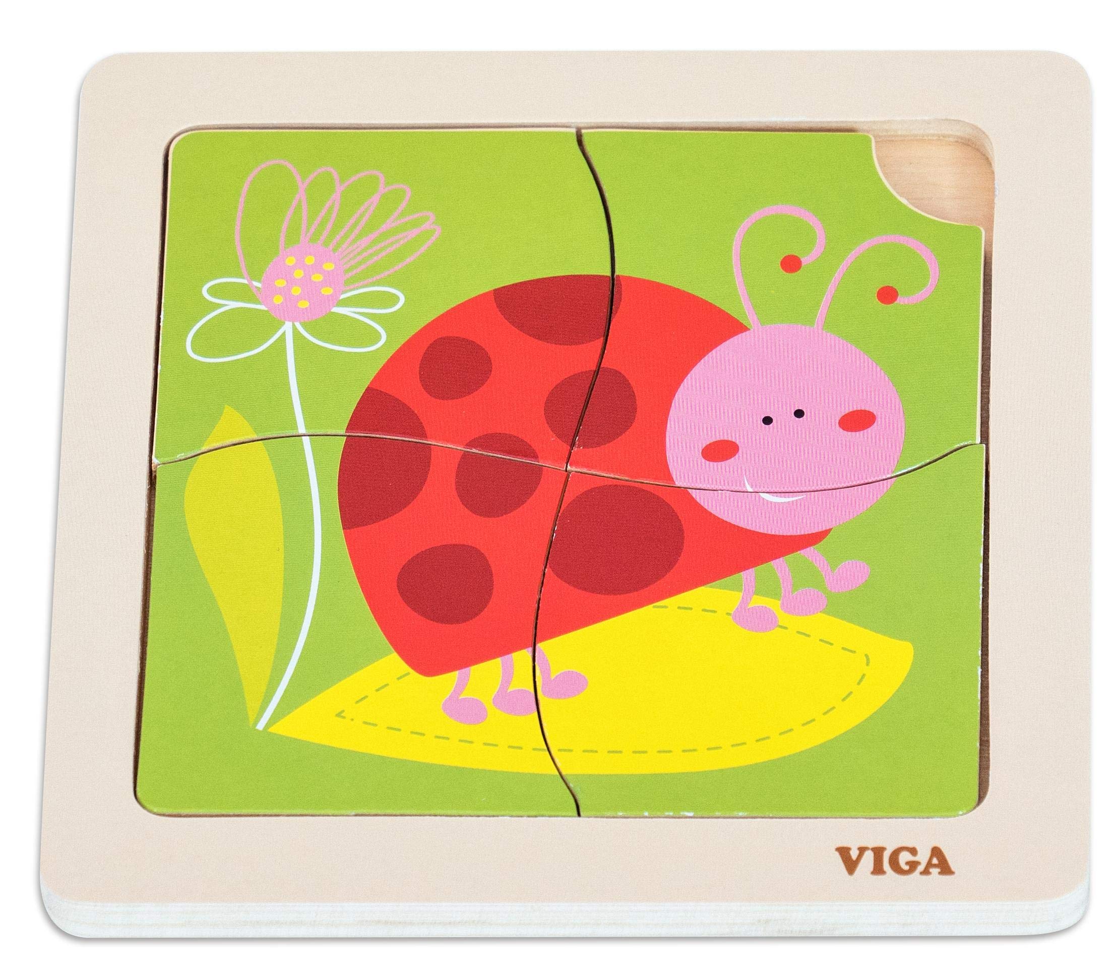 VIGA Handy Flat Puzzle - Ladybird