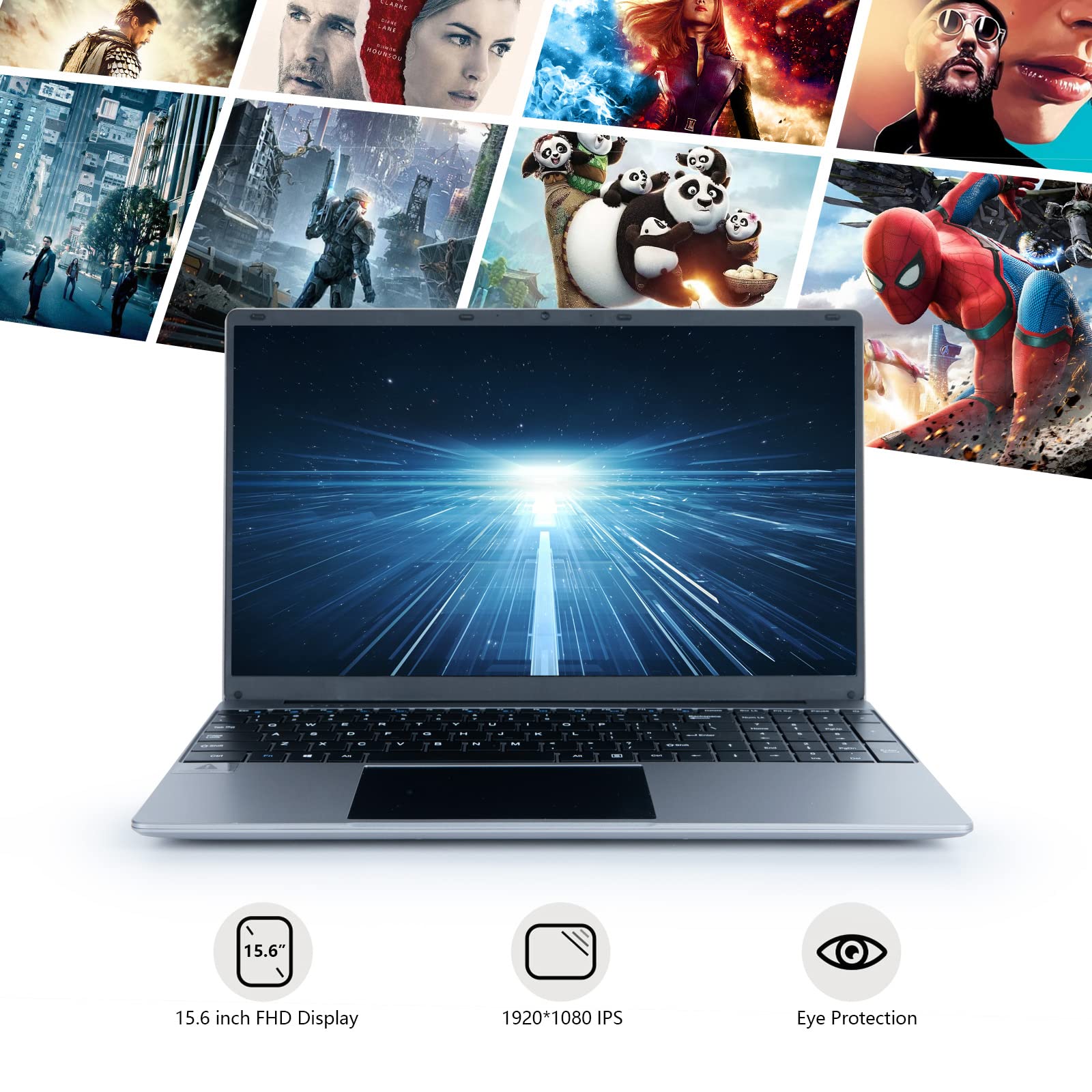 Maypug Laptop Computer 15.6''1080P IPS Full HD Laptop,12GB DDR4 512GB SSD Quad-Core Intel Celeron N5095 Processors USB 3.0,Up to 2.9Ghz,Bluetooth 4.2,2.4G/5G WiFi., Silver, MP1502