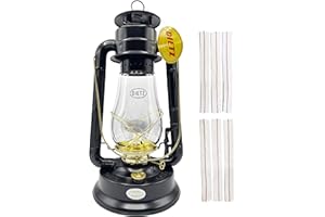 LIGHT OF MINE "LET IT SHINE" Light of Mine - Dietz #80 Blizzard Oil Lantern with 7/8" Replacement Wick Strips (Black with Gold Trim)