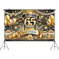96. Geburtstag Banner – 1,2 X 1,8 M, Schwarz-gold, Mit Aufhängebändern, Für Die Party-Dekoration