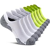 CWVLC No Show Sports Compression Socks for Men Women with Cushion (4/8 Pairs)