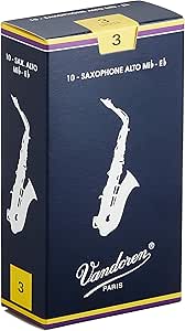 Vandoren SR213 - Caja de 10 cañas tradicional n.3 para saxofón alto, madera